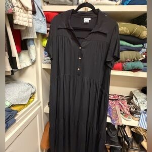 Black Button-Up Women's Dress